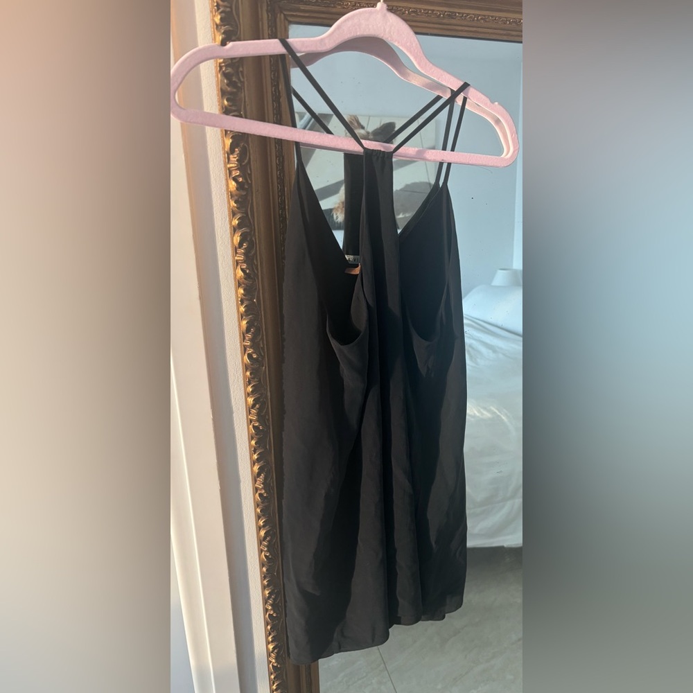 Alice + Olivia Vintage Silk Black Mini Dress: - Picture 3 of 6